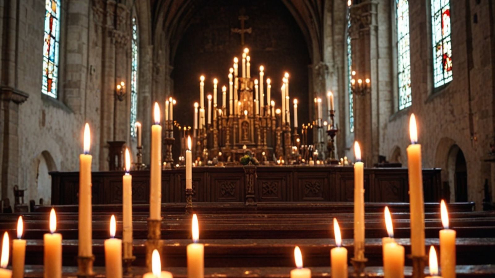 Краски Испании. Гитара при свечах в старинной церкви