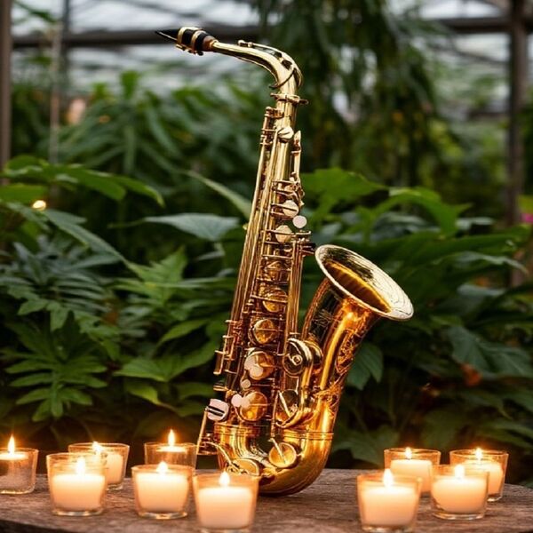 Романтический джаз в оранжерее при свечах