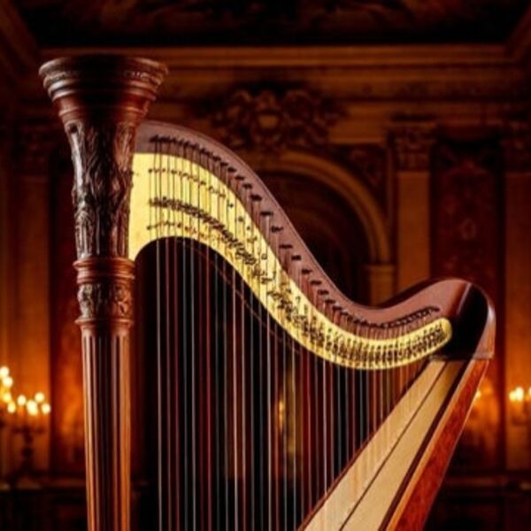 Дуэт арфы и скрипки при свечах