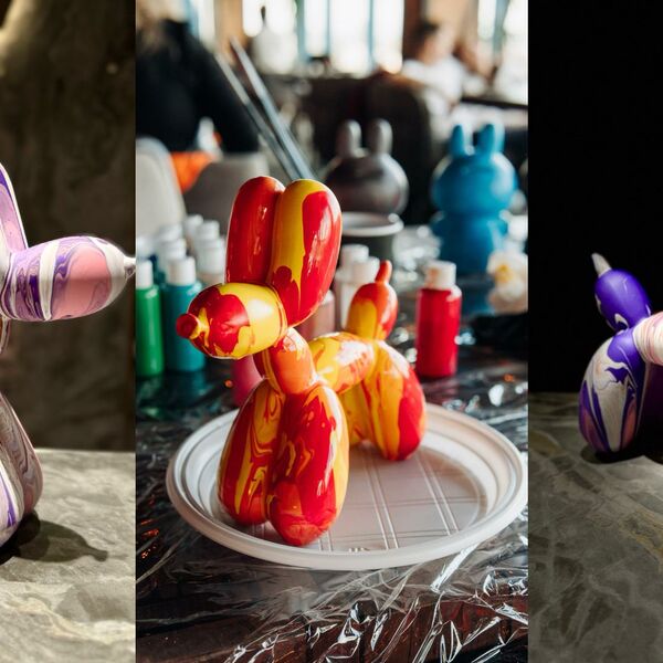 Роспись собачки Ballon Dog в ресторане Be Italian