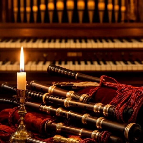 Волынки и орган при свечах