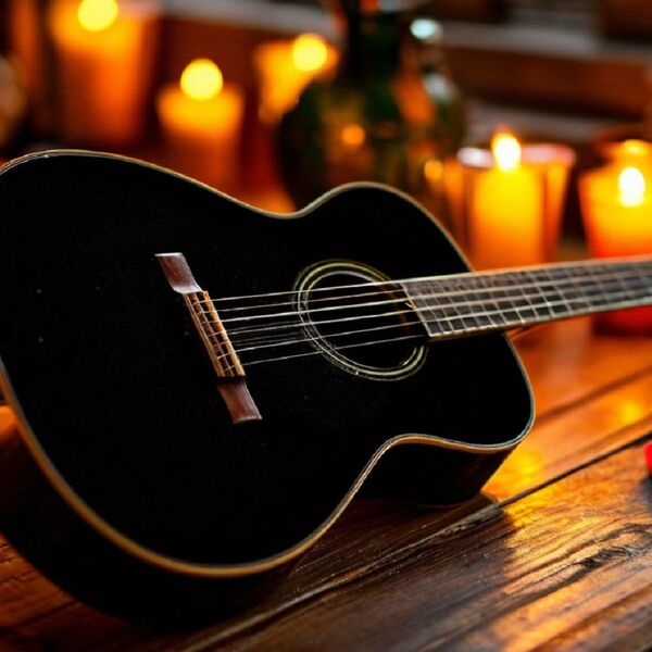 Романтическая гитара при свечах. Краски Италии