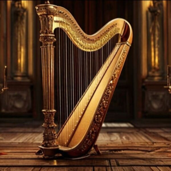 Кельтская арфа при свечах